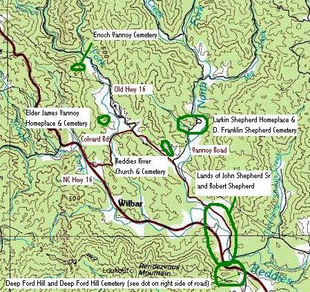 Map of Reddies River