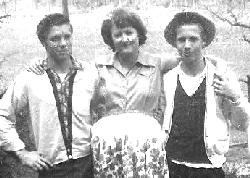 Lucy Shepherd with nephews Jimmy and Nelson Woodards